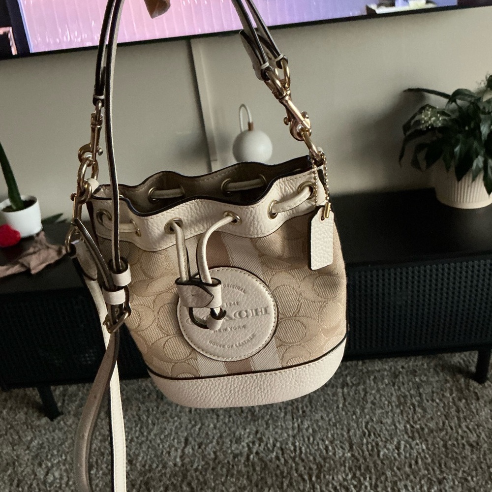 Coach Tan and Cream Crossbody Bag